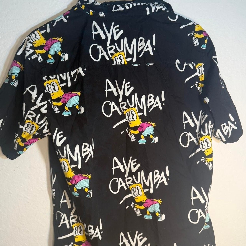 Simpsons Button Up T-Shirt Bart Simpson Size M - Picture 4 of 5